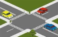 در تقاطع شکل زیر کدام اتومبیل حق تقدم دارد